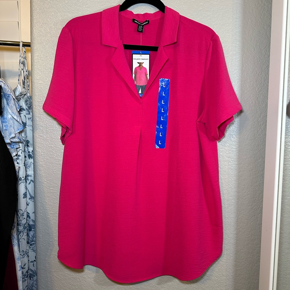 Hilary Radley Vibrant Pink Blouse